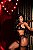 Conjunto Lingerie Preto em Renda e Tule com Cinta-Liga e Calcinha Fio - Imagem 7