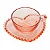 Conjunto 4 Xícaras de Chá de Cristal com Pires Coração Pearl Rosa 180ml - Wolff - Imagem 3