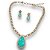 Conjunto Semijoia Luxo Borboleta Verde Claro Cravejado com Zircônias Cristal - Imagem 1