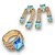 Conjunto Semijoia Luxo  Pedraria Zircônias Azul Sky e Cristal - Imagem 1