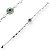 Pulseira Prata 925 Olho Grego Folhas Cravejado com Zircônias - Imagem 1