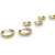 Brinco Semijoia Trio Argolinhas Lisa Tubo Abaulado 3mm - Imagem 2