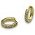 Brinco Semijoia Argola Luxo Cravejada Zircônias Cristal 3mm - Imagem 1