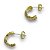 Brinco Semijoia Meia Argola Luxo Trabalhada e Cravejada Zircônias Cristal 1mm - Imagem 1