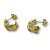 Brinco Semijoia Meia Argola Luxo Trabalhada e Cravejada Zircônias Cristal 1mm - Imagem 3