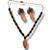 Conjunto Semijoia Luxo Pedras Naturais Verde, Vermelho e Rosa - Imagem 1
