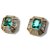 Conjunto Semijoia Luxo Pedras Naturais Verdes e Cristal - Imagem 3