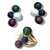 Conjunto Semijoia Luxo Bolinhas Coloridas com Pérolas e Microzircônias - Imagem 1