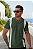 CAMISETA MASCULINA TEXTURIZADA VERDE/BRANCO - Imagem 1