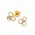 Par de brincos flor 3 pétalas com Zircônia Ouro 10K - Imagem 1