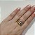 Anel Semi Oco 3 Cores Ouro 18K e 10K Acabamento Trabalhado - Imagem 4