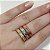 Anel Chapado 3 cores Ouro 18K e 10K Acabamento Trabalhado - Imagem 4
