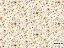 TRICOLINE DIGITAL 100% ALGODÃO ESTAMPADA FLORES E RAMOS BEGE 0,50cm X 1,50m | 93453C01 - Imagem 1