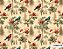 TRICOLINE DIGITAL 100% ALGODÃO ESTAMPADA NATAL PASSAROS VINTAGEM  0,50cm x 1,50m | CH000179 - Imagem 1