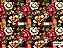 TECIDO TRICOLINE DIGITAL 100% ALGODÃO  ESTAMPADO FLORAL FUNDO XADREZ 0,50cm X 1,50m | 93556C01 - Imagem 1