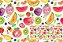 TRICOLINE DIGITAL 100% ALGODÃO BARRADOS FRUTAS COM CARINHA 0,55cm x 1,50m | 93650C01 - Imagem 1