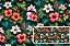 TECIDO TRICOLINE DIGITAL 100% ALGODÃO ESTAMPADO 3D HIBISCO FUNDO ESCURO 0,50cm X 1,50m | 93775C01 - Imagem 1