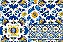 TRICOLINE DIGITAL 100% ALGODÃO ESTAMPADA AZULEJO FLORAL ARABESCO 0,50cm X 1,50m | 93874C01 - Imagem 1