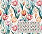TECIDO TRICOLINE DIGITAL 100% ALGODÃO ESTAMPADO FLORAL TULIPAS 0,50cm X 1,50m | 93936C01 - Imagem 1