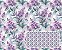 TECIDO TRICOLINE DIGITAL 100% ALGODÃO ESTAMPADO FLORAL LAVANDA 0,50cm X 1,50m | 93938C01 - Imagem 1
