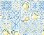 TECIDO TRICOLINE DIGITAL 100% ALGODÃO ESTAMPADO LIMÃO AZULEJO PETCHWORK 0,50cm X 1,50m | 93952C01 - Imagem 1