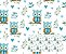 TRICOLINE DIGITAL 100% ALGODÃO ESTAMPADA ANIMAIS CORUJA 0,50cm X 1,50m | 93958C01 - Imagem 1