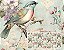 SARJA DIGITAL 100% ALGODÃO ESTAMPADA VINTAGE PÁSSAROS HIDRORREPELENTE 0,50cm X 1,70m | 94080S01 - Imagem 1