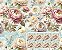TRICOLINE DIGITAL 100% ALGODÃO ESTAMPADA VINTAGE PÁSSAROS 0,50cm x 1,50m | 94084C01 - Imagem 1