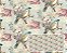 TRICOLINE DIGITAL 100% ALGODÃO ESTAMPADA VINTAGE PÁSSAROS 0,50cm x 1,50m | 94086C01 - Imagem 1