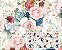 TECIDO TRICOLINE DIGITAL 100% ALGODÃO ESTAMPADO FLORAL BLUSH 0,50cm X 1,50m | IV008C01 - Imagem 1