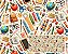 TRICOLINE DIGITAL 100% ALGODÃO ESTAMPADA PROFISSÕES MATERIAL ESCOLAR 0,50cm X 1,50m | 94138C01 - Imagem 1