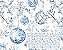 TRICOLINE DIGITAL 100% ALGODÃO ESTAMPADA NATAL BOLA FUNDO AZUL 0,50cm x 1,50m | CH000203 - Imagem 1