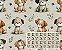 TRICOLINE DIGITAL 100% ALGODÃO ESTAMPADA ANIMAIS CACHORROS 0,50cm X 1,50m | CMC00129 - Imagem 1