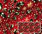 TRICOLINE DIGITAL 100% ALGODÃO ESTAMPADA NATAL AZEVINHAS FUNDO VERMELHO 0,50cm x 1,50m | CH000208 - Imagem 1