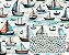 TECIDO TRICOLINE DIGITAL 100% ALGODÃO ESTAMPADO BARCOS 0,50cm X 1,50m | 94207C01 - Imagem 1