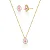 Conjunto Gota Rosa Turmalina com Zircônias – Banho de Ouro 18k - Imagem 1
