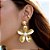 Brinco Blossom com Flor Escultural em Banho de Ouro 18k - Imagem 2