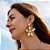 Brinco Blossom com Flor Escultural em Banho de Ouro 18k - Imagem 1