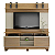 Estante Home para TV até 60 Polegadas Texas Valdemóveis Cinamomo/Off White - Imagem 1