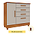 Comoda Chicago 4 gavetas Tcil Cinamomo Off White - Imagem 9