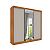 Guarda Roupa Dacar 03 portas Larg. 2,40m Cinamomo ou Cinamomo/Off White - Imagem 1