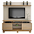 Estante Home para TV até 60 Polegadas Texas Valdemóveis Off White/Cinamomo - Imagem 1