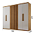 Guarda Roupa Cairo 100% MDF 06 portas Larg. 1,80m Nature/Off White - Imagem 5
