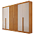Guarda Roupa 6 portas Siena 100% MDF Ripado Larg. 2,70m Nature/OFF White - Imagem 1