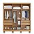 Guarda Roupa Curitiba 100% MDF Larg. 2,40m Nature - Imagem 3