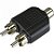 Adaptador 2 Plug RCA X JACK RCA - Imagem 1
