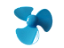 Micro Hélice Plastica 3 Pás Azul 6,5cm - Imagem 1