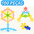 Brinquedo de Encaixar Blocos de Montar Jogo 100 Peças - Imagem 5