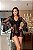 Neglige Robe Em Tule com Detalhes em Renda Lingerie - Imagem 1