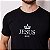Camiseta Básica Cristã Unissex Jesus Meu Rei 30.1 penteado - Imagem 1